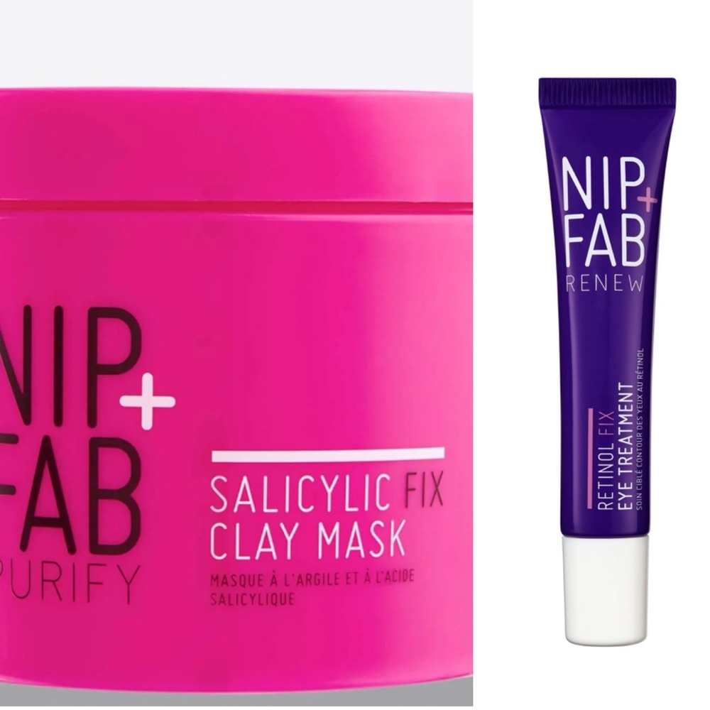 2/$20 NIP + FAB PURIFY salicylic clay mask 20ml /retinol fix eye treatment 4ml